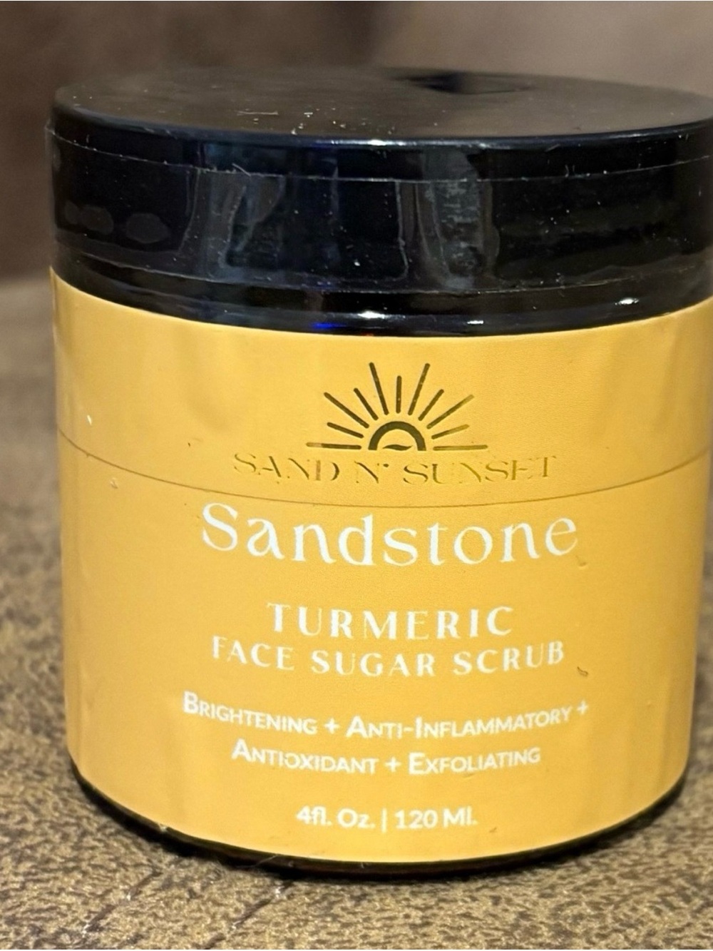 4oz - Sandstone turmeric face sugar scrub exfoliating sugar polish smooths skin